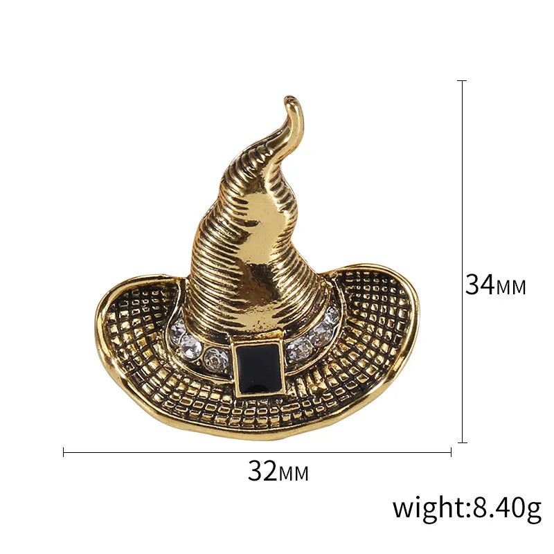 Retro Roman Style Hat Alloy Inlay Zircon Women'S Brooches