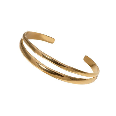 Retro Roman Style Solid Color Stainless Steel Plating Bangle