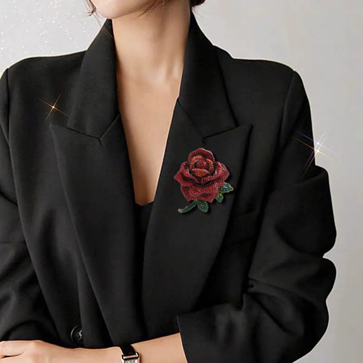 Retro Rose Alloy Plating Inlay Rhinestones Women'S Brooches