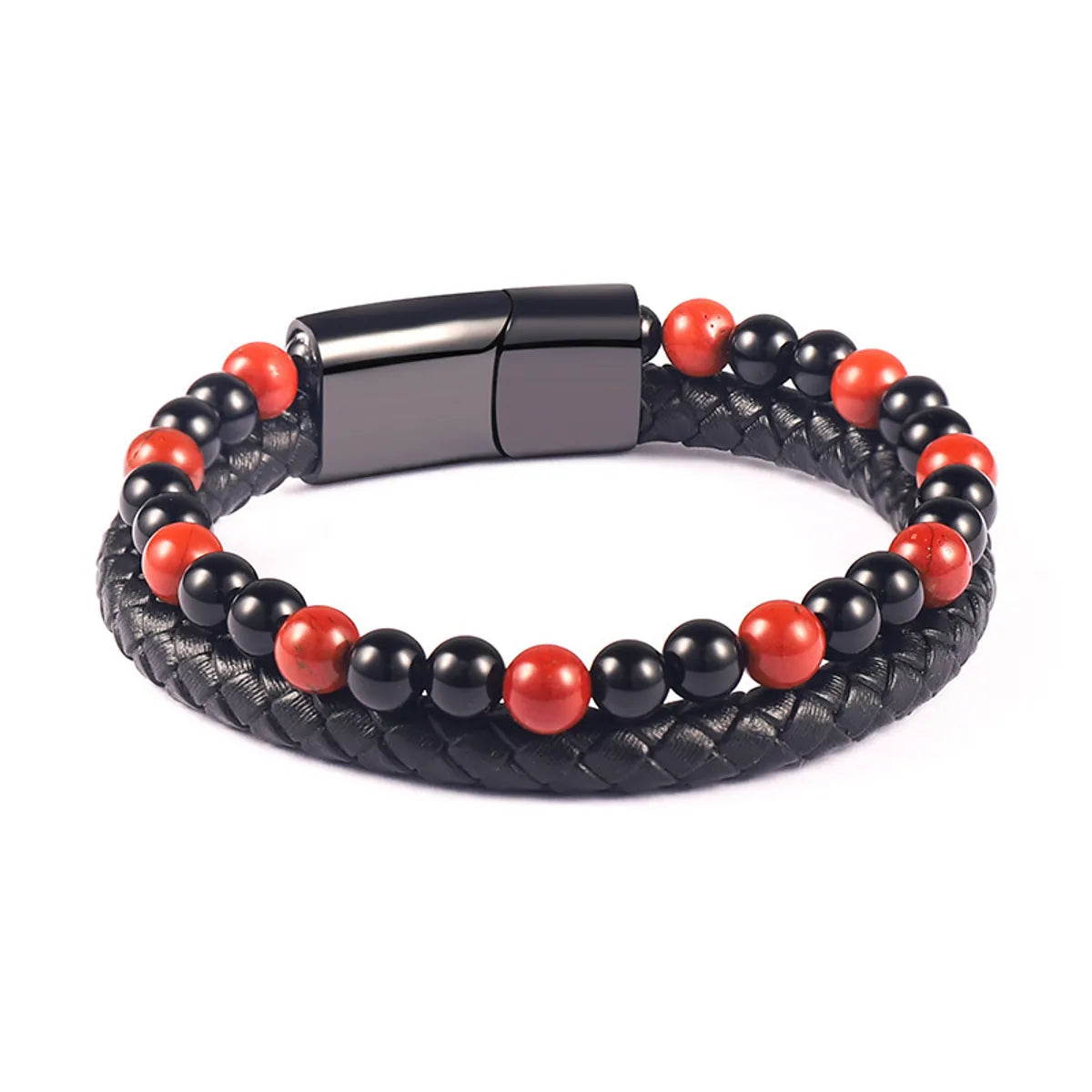 Retro Round Alloy Beaded Bracelets