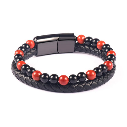 Retro Round Alloy Beaded Bracelets