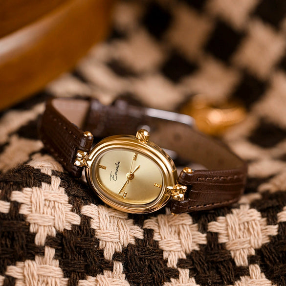 Retro Round Alloy Belt Women's Watch With Mineral Strengthened Mirror And Stainless Steel Clasp