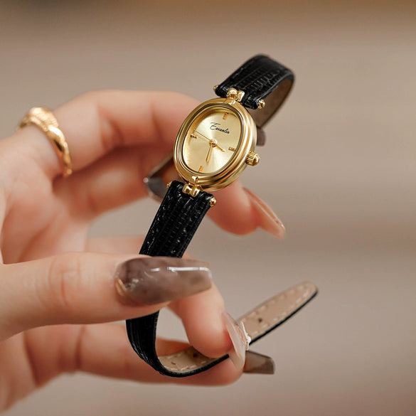 Retro Round Alloy Belt Women's Watch With Mineral Strengthened Mirror And Stainless Steel Clasp