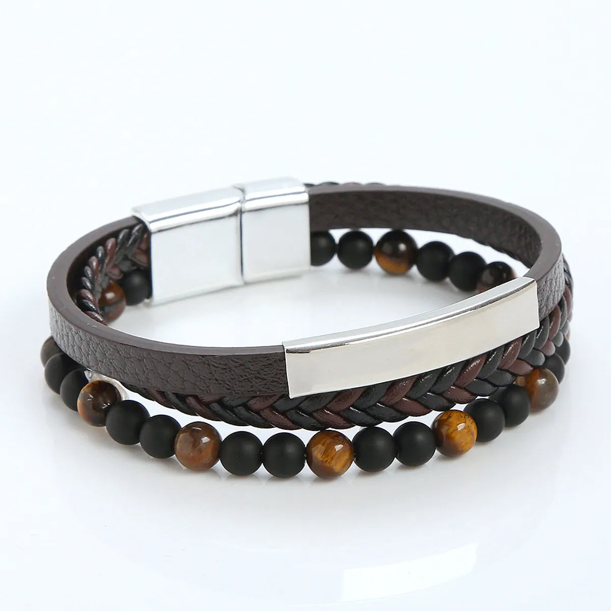 Retro Round Alloy Braid Men'S Bracelets