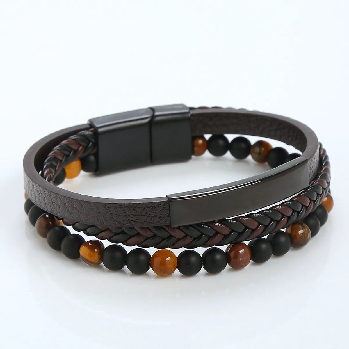 Retro Round Alloy Braid Men'S Bracelets