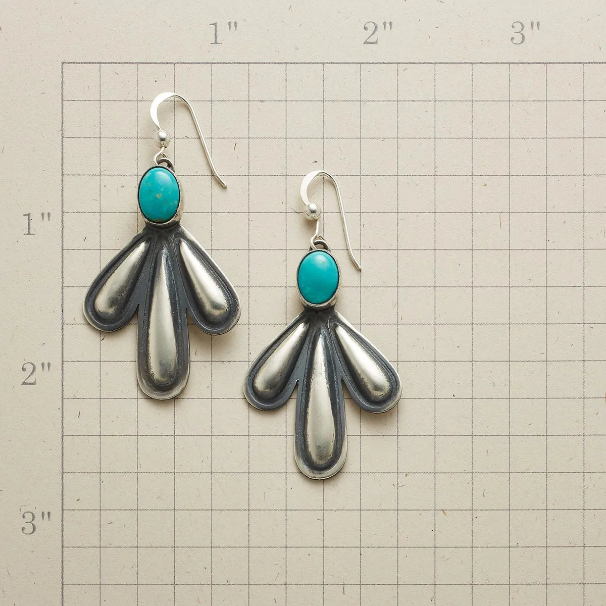 Retro Round Alloy Inlay Turquoise Women's Drop Earrings