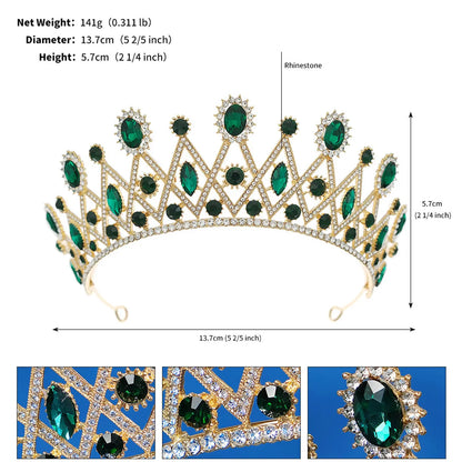 Retro Round Alloy Inlay Zircon Crown