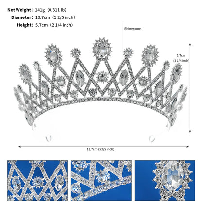 Retro Round Alloy Inlay Zircon Crown