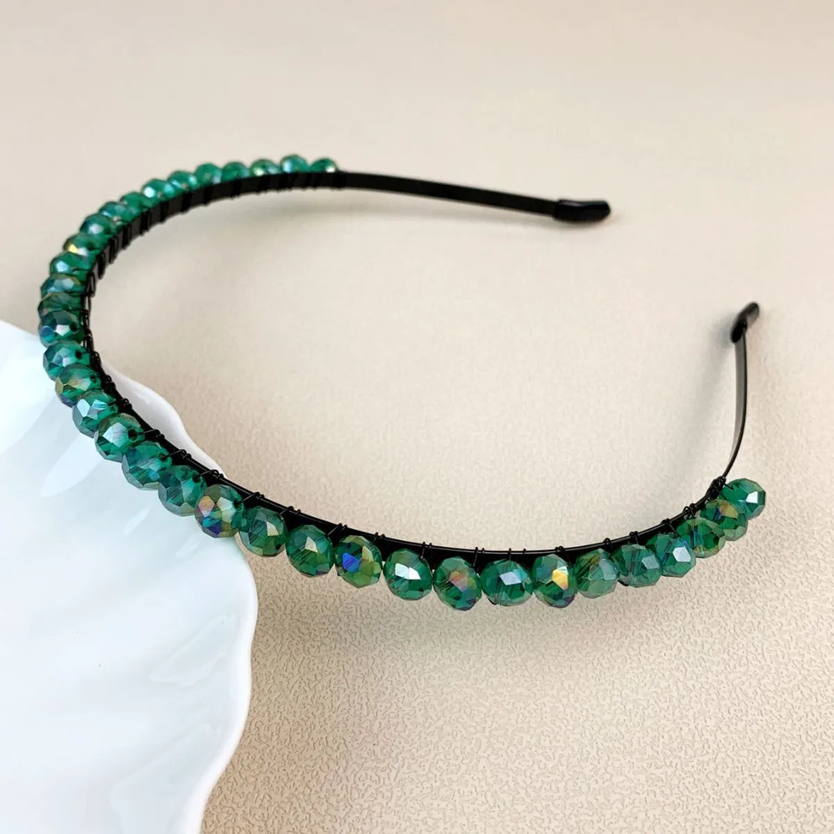 Retro Round Artificial Crystal Patchwork Hair Band