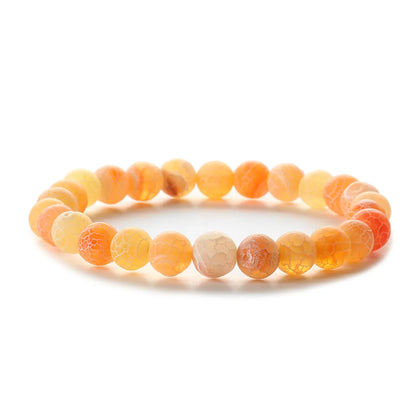 Retro Round Beaded Natural Stone Unisex Bracelets 1 Piece