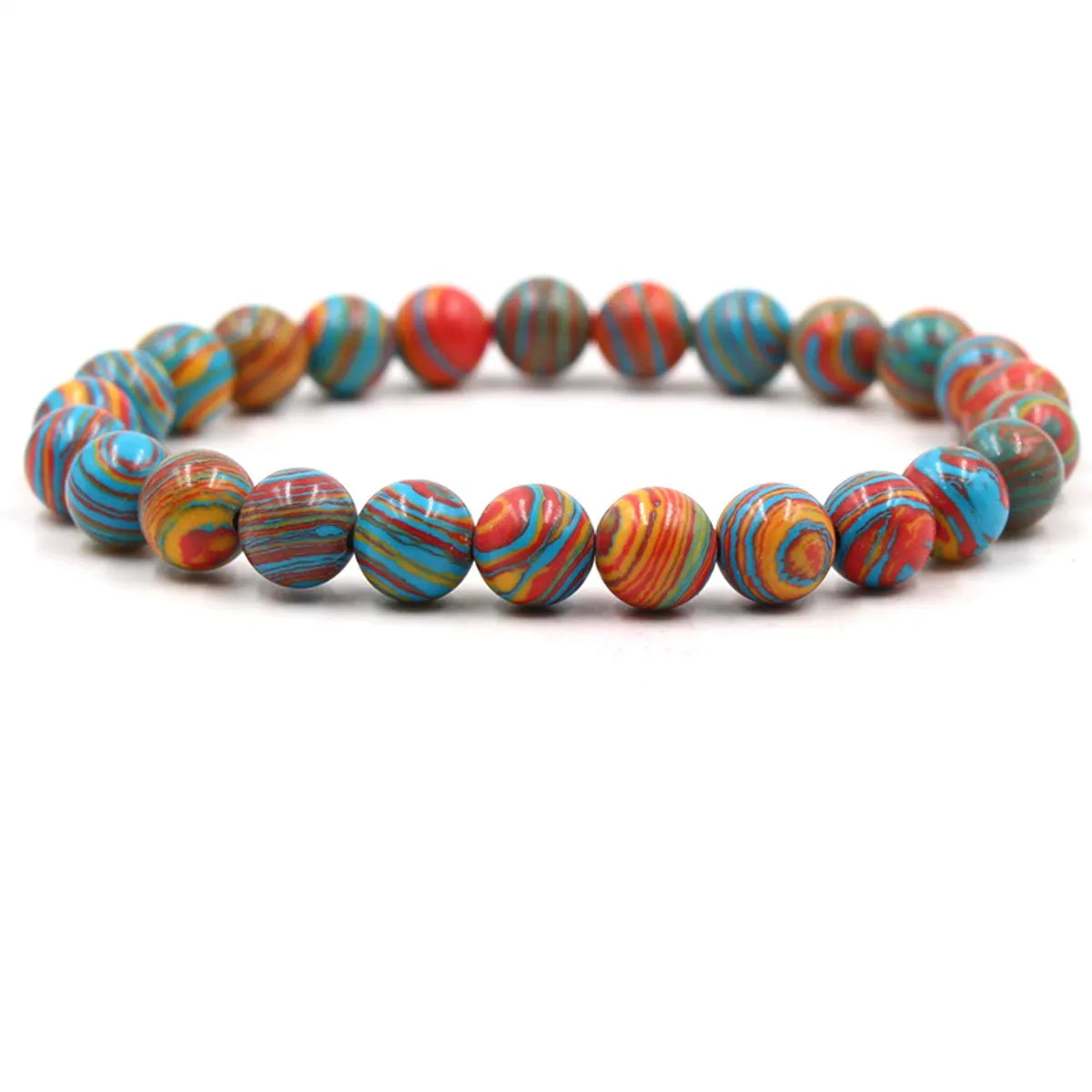 Retro Round Beaded Natural Stone Bracelets