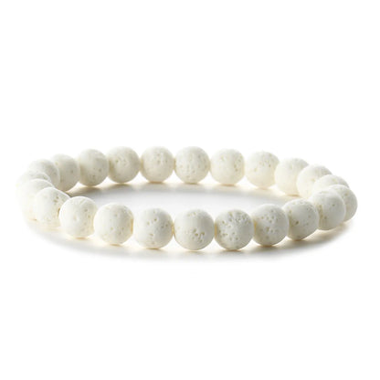 Retro Round Beaded Natural Stone Unisex Bracelets 1 Piece