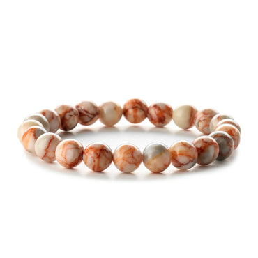 Retro Round Beaded Natural Stone Unisex Bracelets 1 Piece