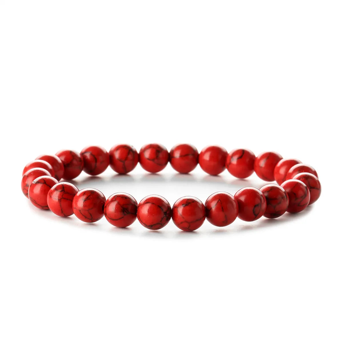 Retro Round Beaded Natural Stone Unisex Bracelets 1 Piece