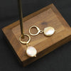 Retro Round Flower Pearl Copper Patchwork Zircon Drop Earrings 1 Pair