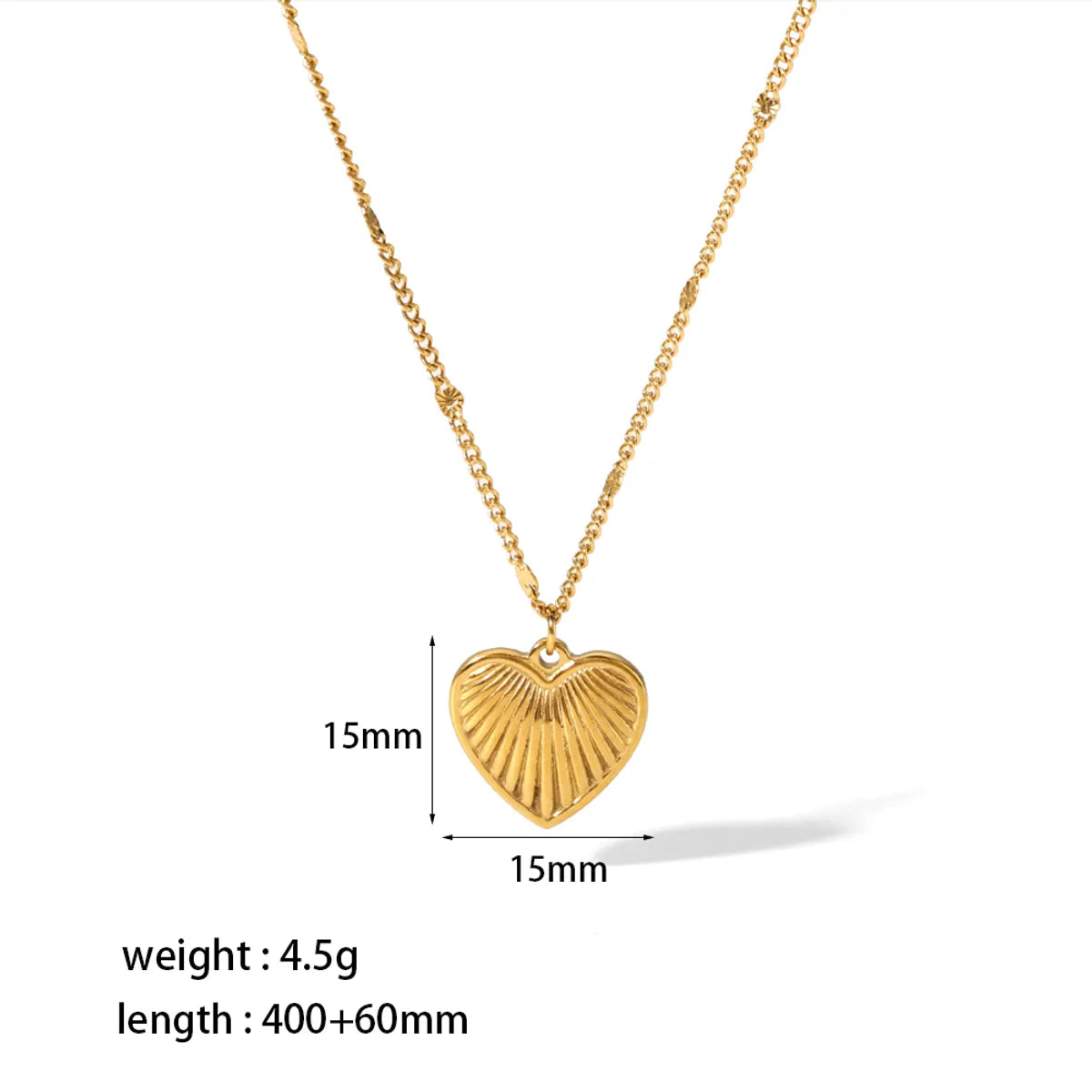 Retro Round Heart Shape Eye Stainless Steel Polishing Plating 18k Gold Plated Pendant Necklace