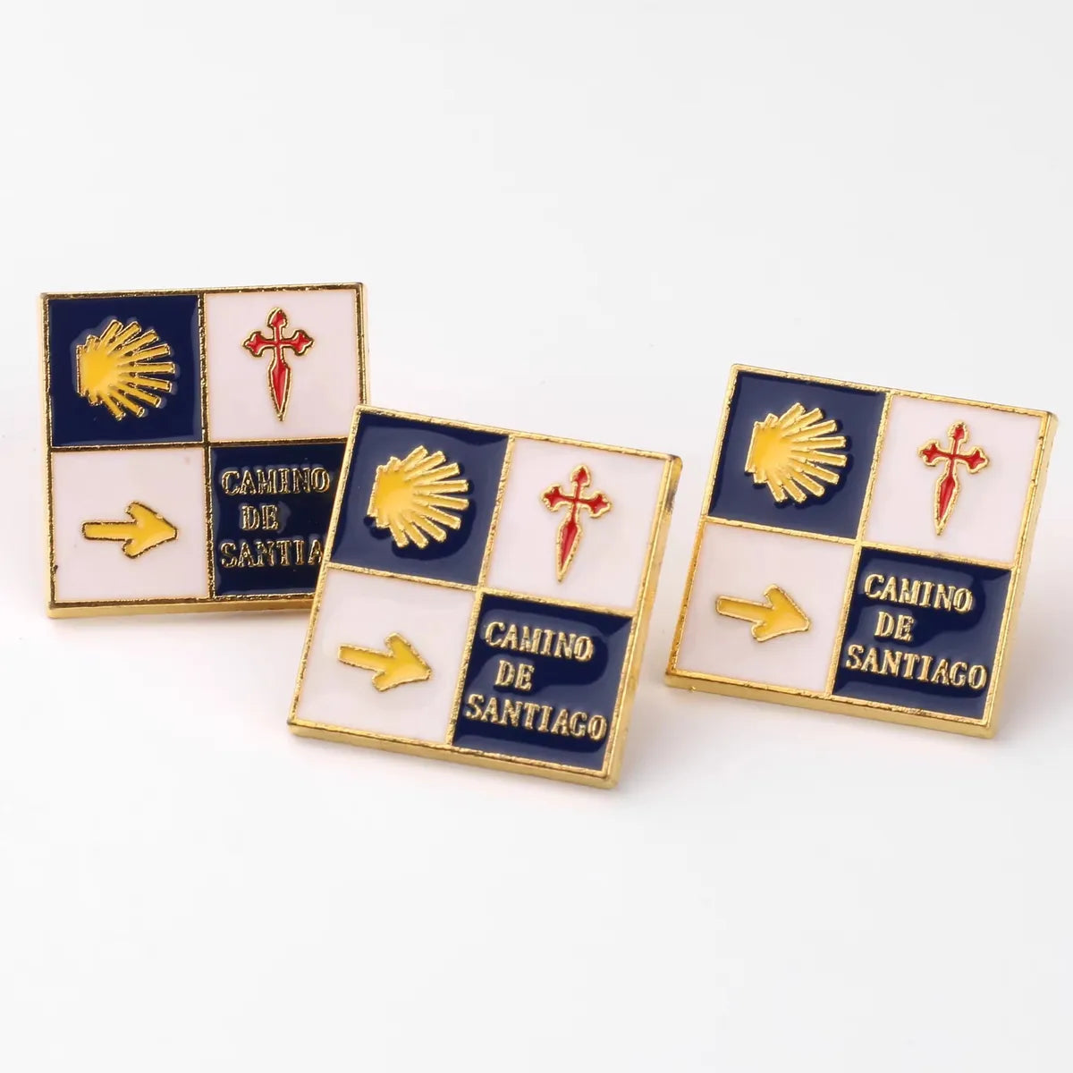 Retro Round Letter Square Alloy Enamel Unisex Brooches