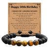 Retro Round Map Stone Grinding Sand Beaded Bracelets