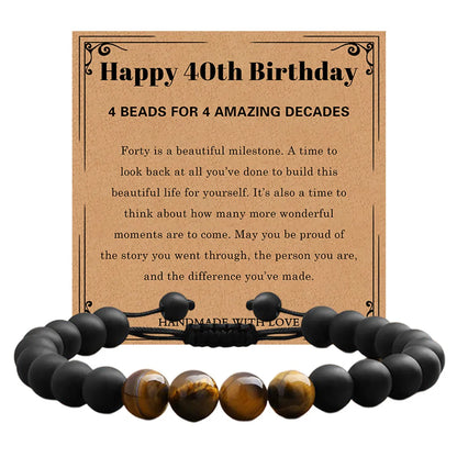 Retro Round Map Stone Grinding Sand Beaded Bracelets