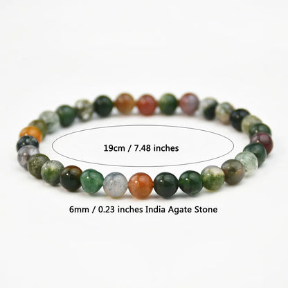 Retro Round Natural Stone Beaded Unisex Bracelets