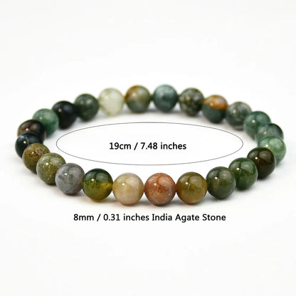 Retro Round Natural Stone Beaded Unisex Bracelets