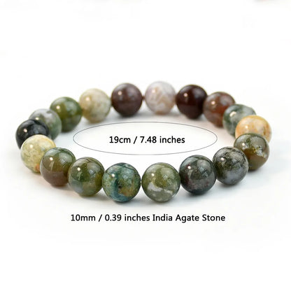 Retro Round Natural Stone Beaded Unisex Bracelets