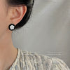 Retro Round Pearl Copper Earrings With Geometric Design For Women Fashion Jewelry