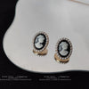 Retro Round Pearl Copper Earrings With Geometric Design For Women Fashion Jewelry
