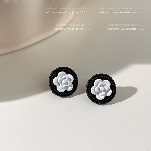 Retro Round Pearl Copper Earrings With Geometric Design For Women Fashion Jewelry
