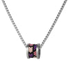 Retro Round Rainbow Titanium Steel Inlay Glass Necklace 1 Piece
