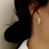 Retro Round Ring Ear Buckle Earrings With Diamond In Geometric Design Alloy Copper Material