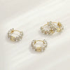 Retro Round Ring Ear Buckle Earrings With Diamond In Geometric Design Alloy Copper Material