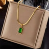 Retro Round Square Titanium Steel Plating Inlay Turquoise Necklace