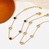 Wholesale Retro Round Stainless Steel Titanium Steel Plating Inlay Zircon Bracelets Necklace