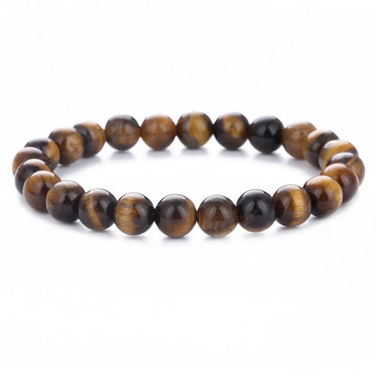 Retro Round Tiger Eye Beaded Unisex Bracelets