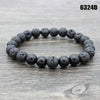 Retro Round Volcanic Rock Stone Beaded Unisex Bracelets
