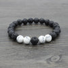 Retro Round Volcanic Rock Stone Beaded Unisex Bracelets