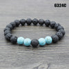 Retro Round Volcanic Rock Stone Beaded Unisex Bracelets