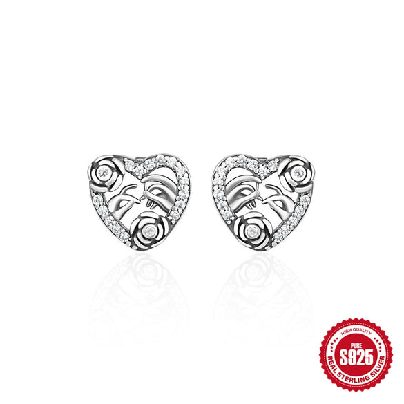 Retro S925 Sterling Silver Earrings With Love Cat Butterfly Sunflower And Geometric Patterns Set With Precious Stones