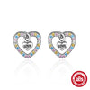 Retro S925 Sterling Silver Earrings With Love Cat Butterfly Sunflower And Geometric Patterns Set With Precious Stones