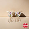 Retro S925 Sterling Silver Earrings With Love Cat Butterfly Sunflower And Geometric Patterns Set With Precious Stones