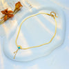 Retro Sector Titanium Steel Plating Inlay Turquoise 18k Gold Plated Necklace