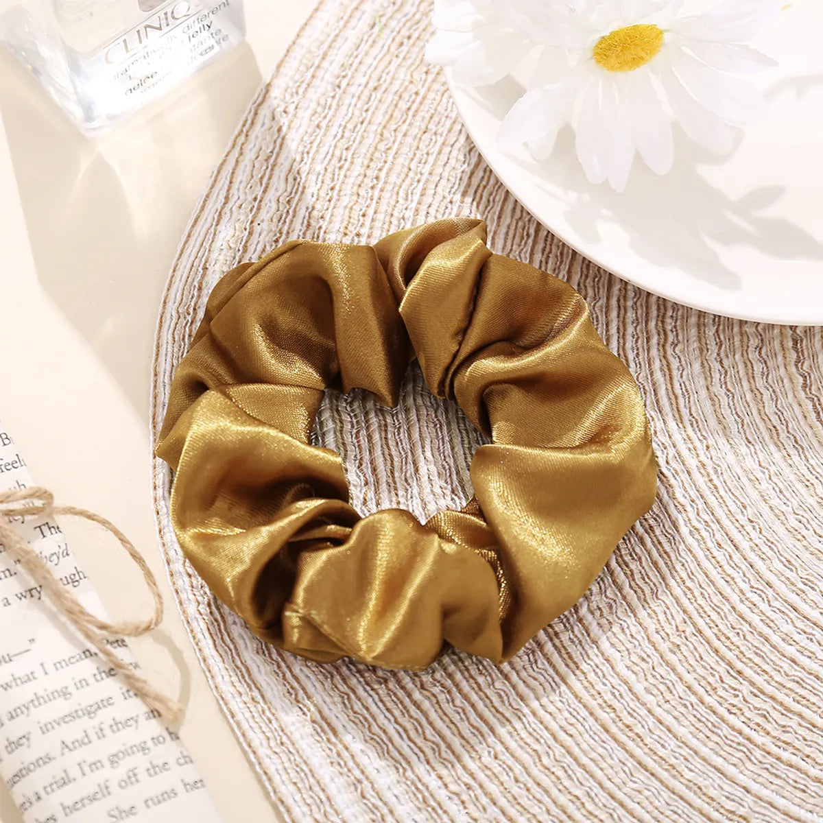 Retro Silk Satin Large Solid Color Hair Scrunchies Wholesale Nihaojewelry