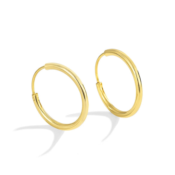 Retro Simple Fashion Geometric Metal Earrings For Women Copper Plated With 18K Gold Electroplated