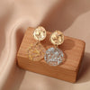 Retro Simple Geometric Acrylic Ear Clip Earrings With Crystal Sequin Plate Design For Women Girly Fashion Ear Jewelry