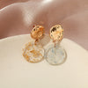 Retro Simple Geometric Acrylic Ear Clip Earrings With Crystal Sequin Plate Design For Women Girly Fashion Ear Jewelry