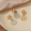 Retro Simple Geometric Acrylic Ear Clip Earrings With Crystal Sequin Plate Design For Women Girly Fashion Ear Jewelry