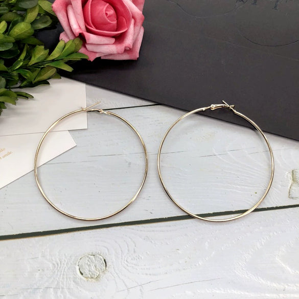Retro Simple Large Hoop Earrings For Women Alloy Gold Silver Tone Elegant Trendy Statement Ear Jewelry