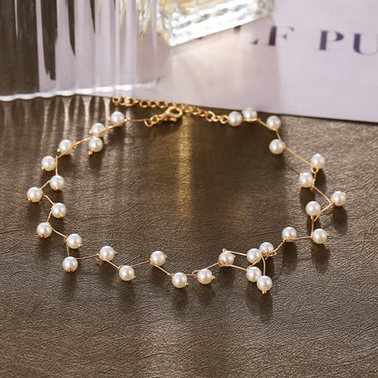 Retro Simple Pearl Wedding Necklace