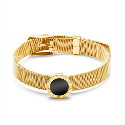 Marka European And American Retro Minority Ins Simple Personality Roman Digital Strap Titanium Steel 18k Bracelet E071